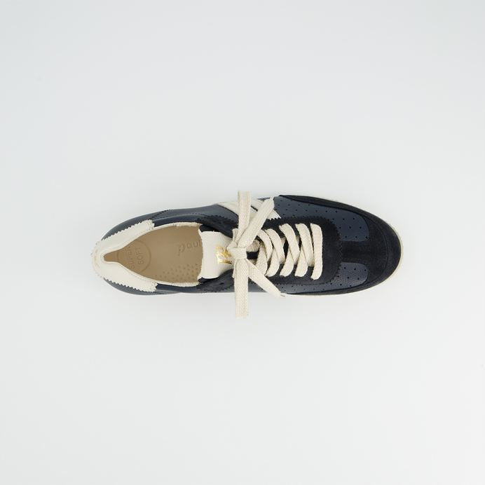 Paul Green navy leather and suede sneakers