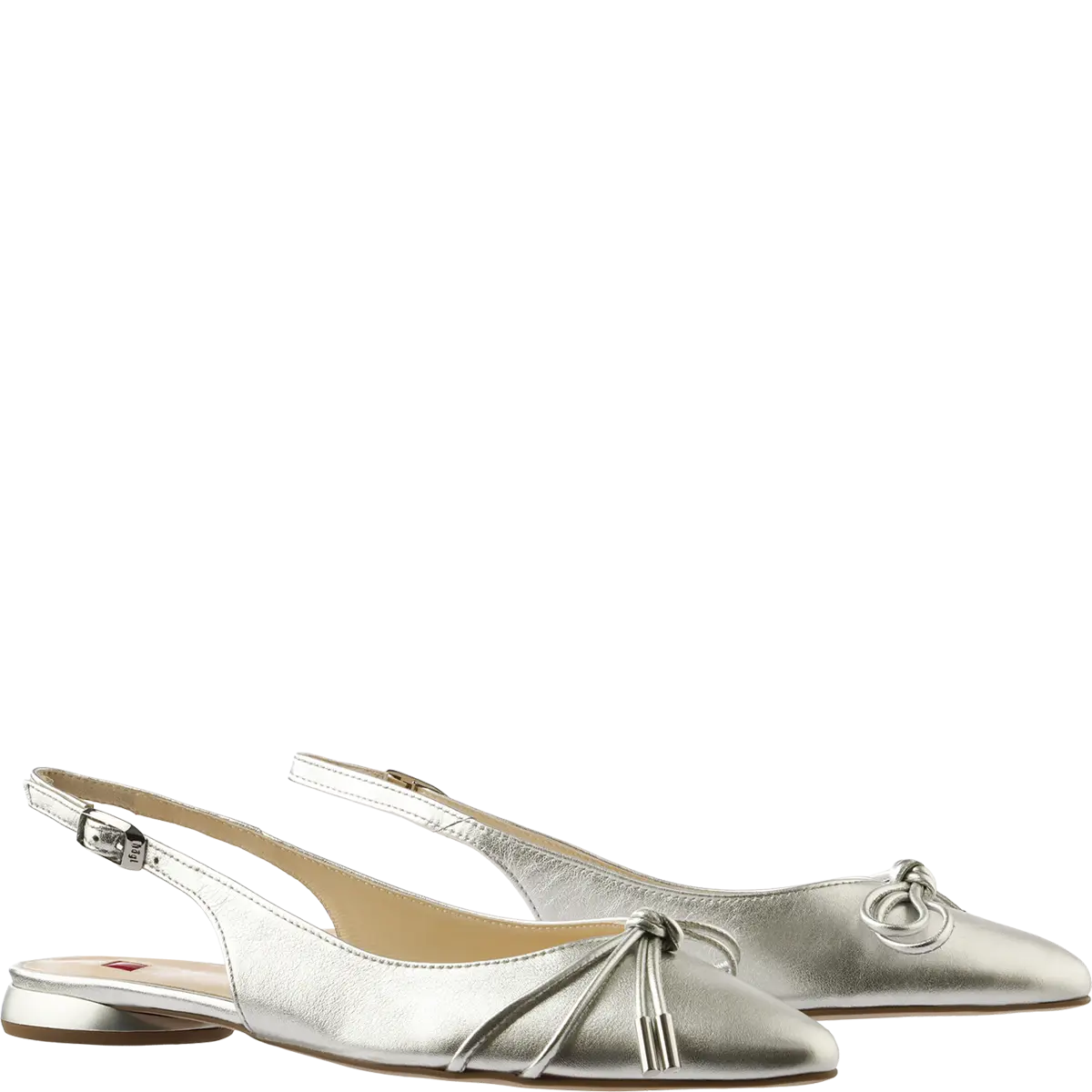 Hōgl silver leather slingback ballerinas - Melissakshoes