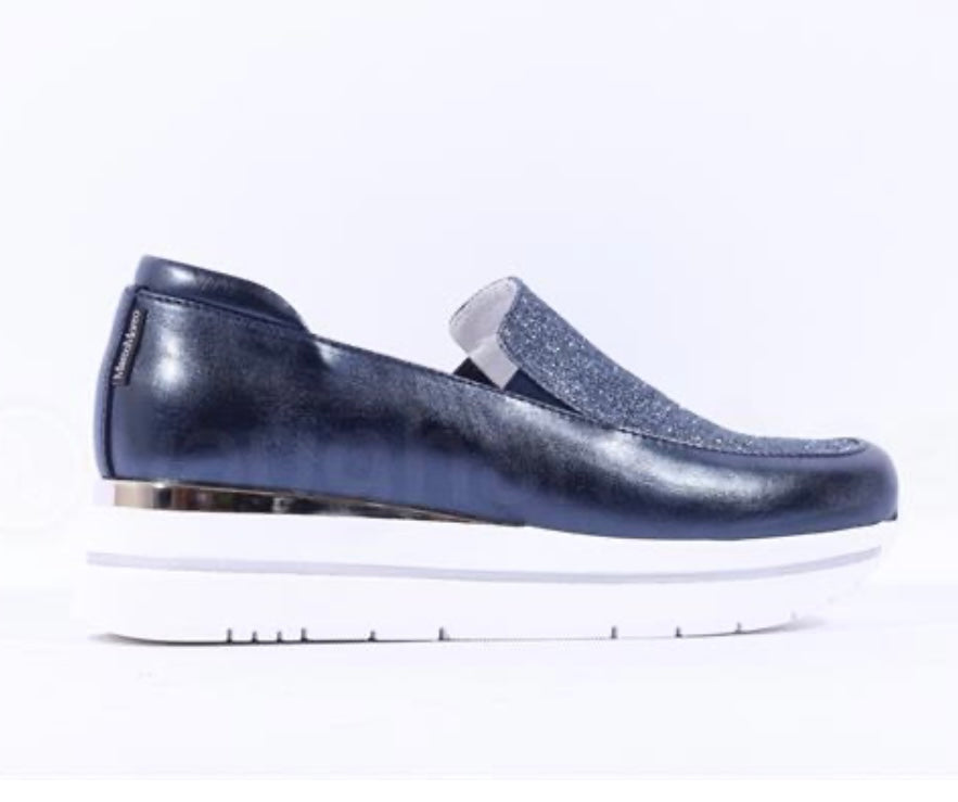 Marco moreo navy leather platform loafer