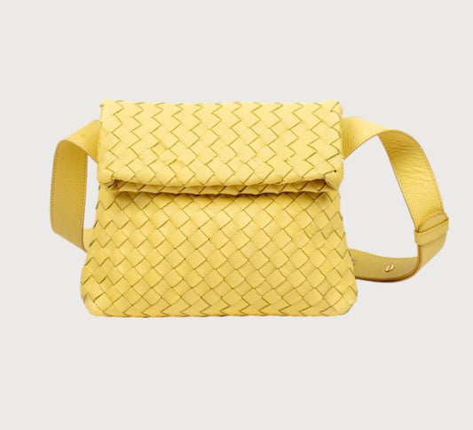 Alēo yellow leather crossbody handbag