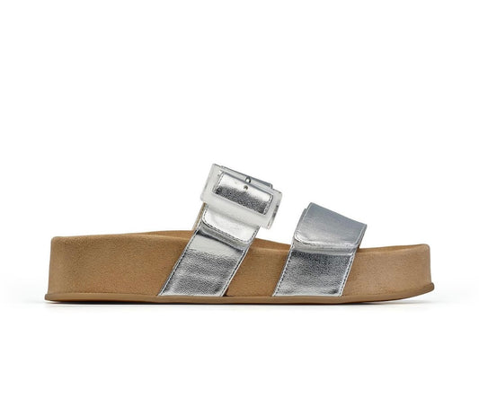 Paul Green silver leather platform sandals