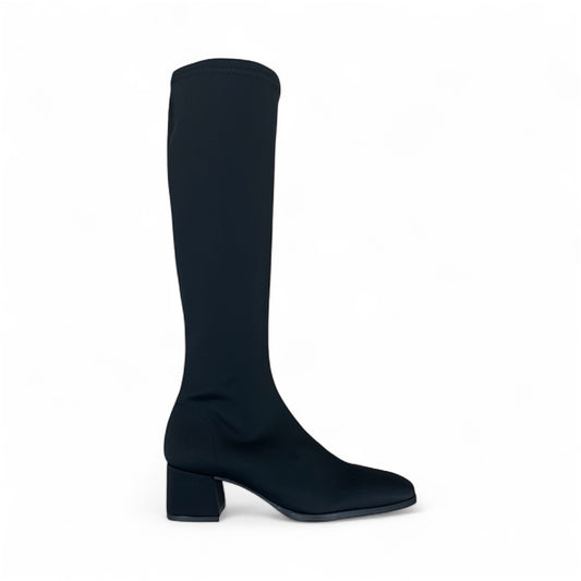 Miss Elastic lycra black knee high boots