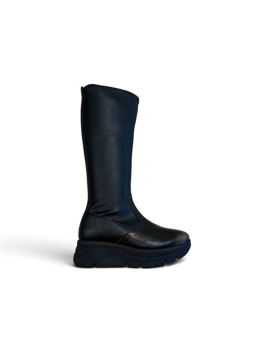 Jose Saenz Black  Leather Knee-High Boots