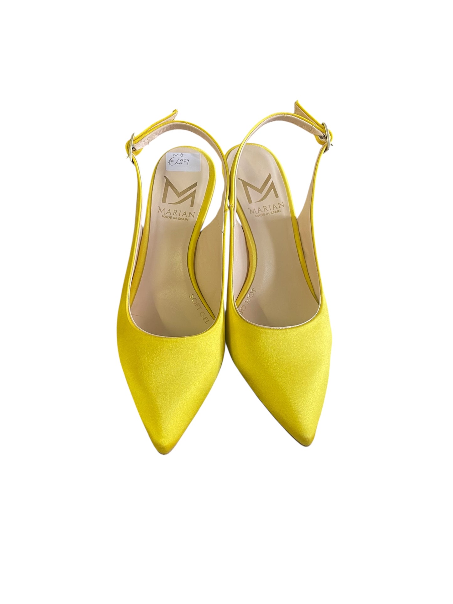 Marian yellow satin slingbacks