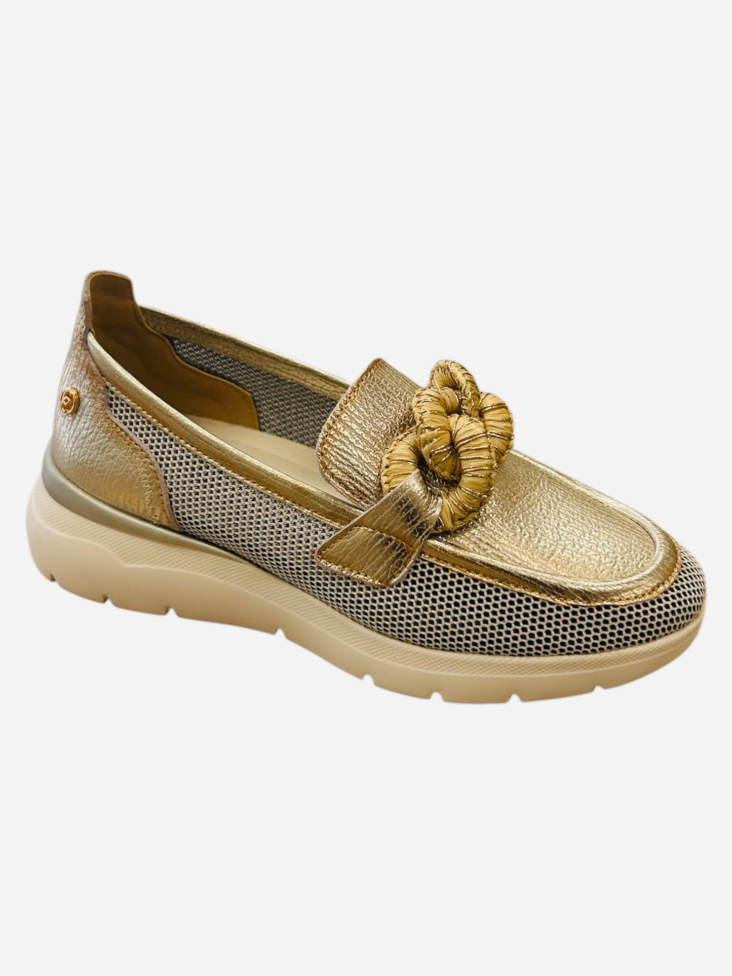 Carmela gold sporty loafer