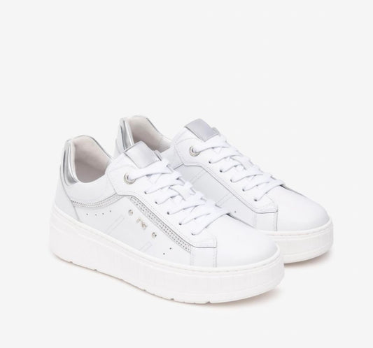 NeroGiardini white leather platform sneakers