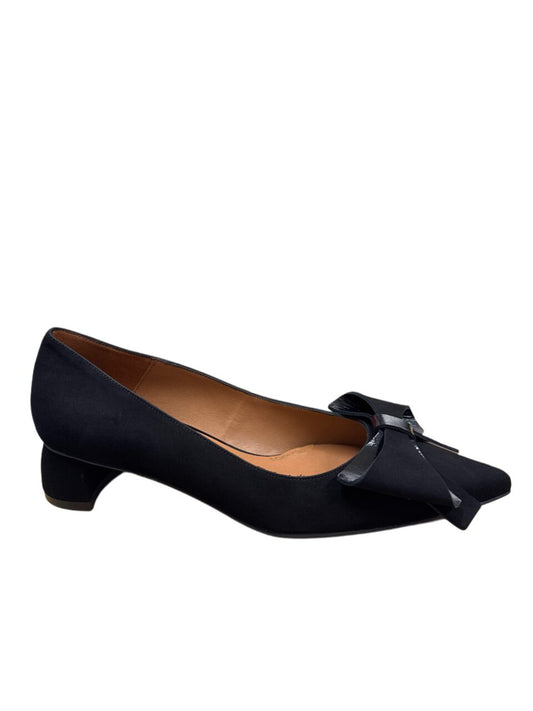 Marian black suede shoes with bow detail