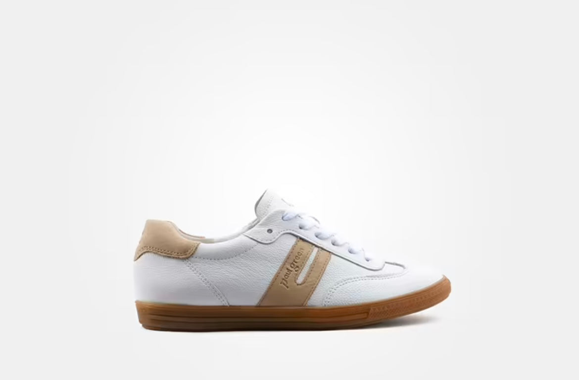Paul Green white  and beige leather sneakers