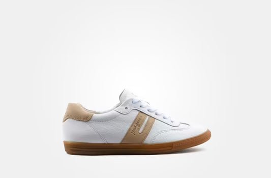 Paul Green white  and beige leather sneakers