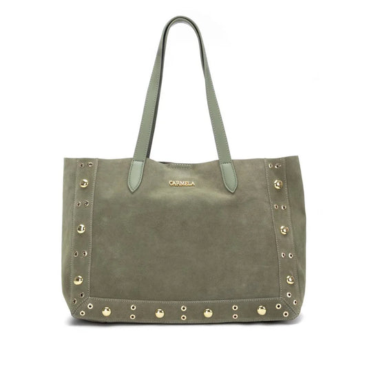 Carmela sage green suede shopper