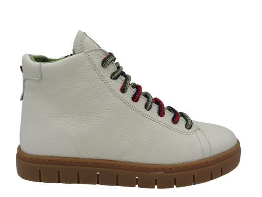 Jose Saenz white leather high top sneaker boot
