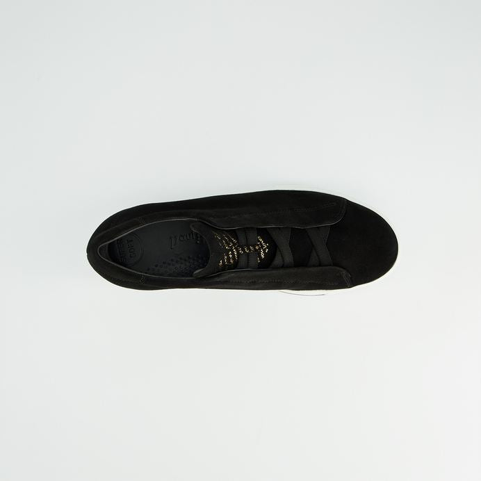 Paul Green black suede slip on his platform sneakers