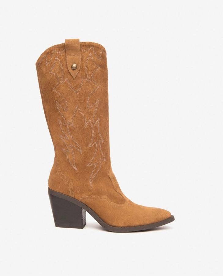 NeroGiardini tan suede cowboy boot - Melissakshoes