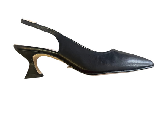 Marian black leather slingbacks
