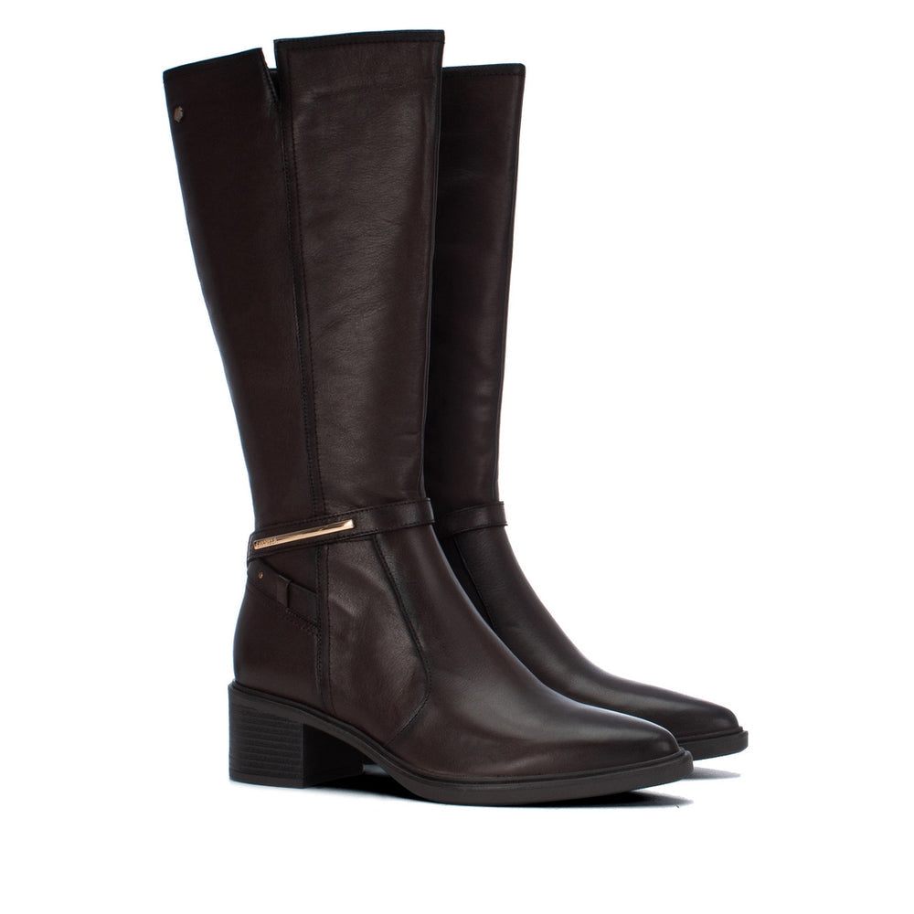 Carmela brown leather knee high boots
