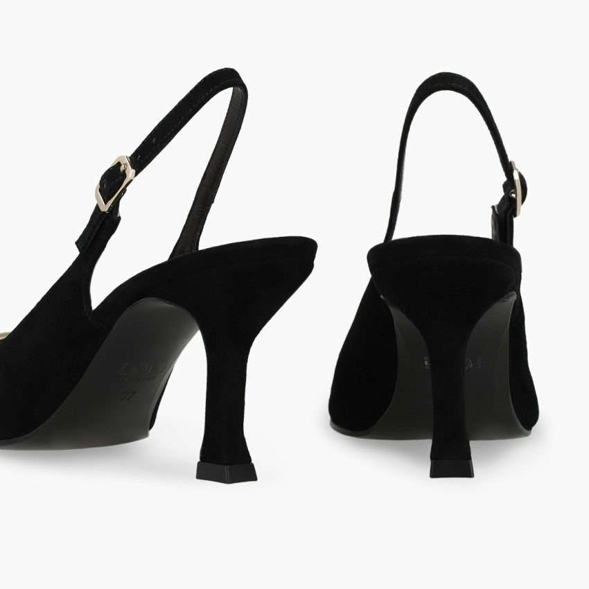 Lodi black suede slingbacks Pascal