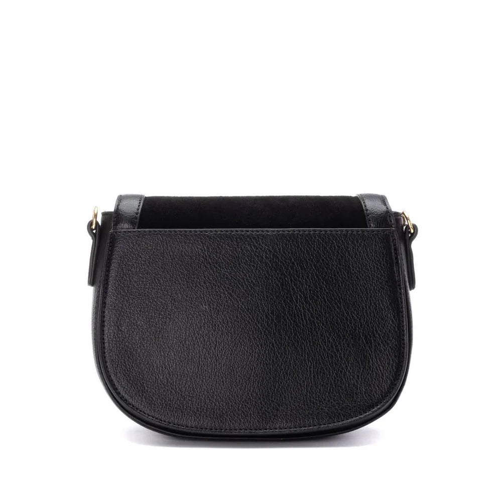 Carmela black leather and suede crossbody bag