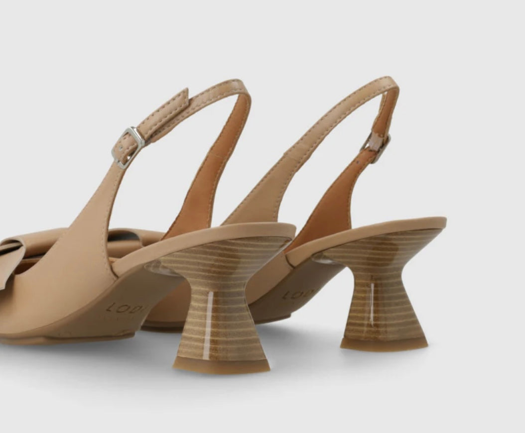 Lodi leather beige slingback