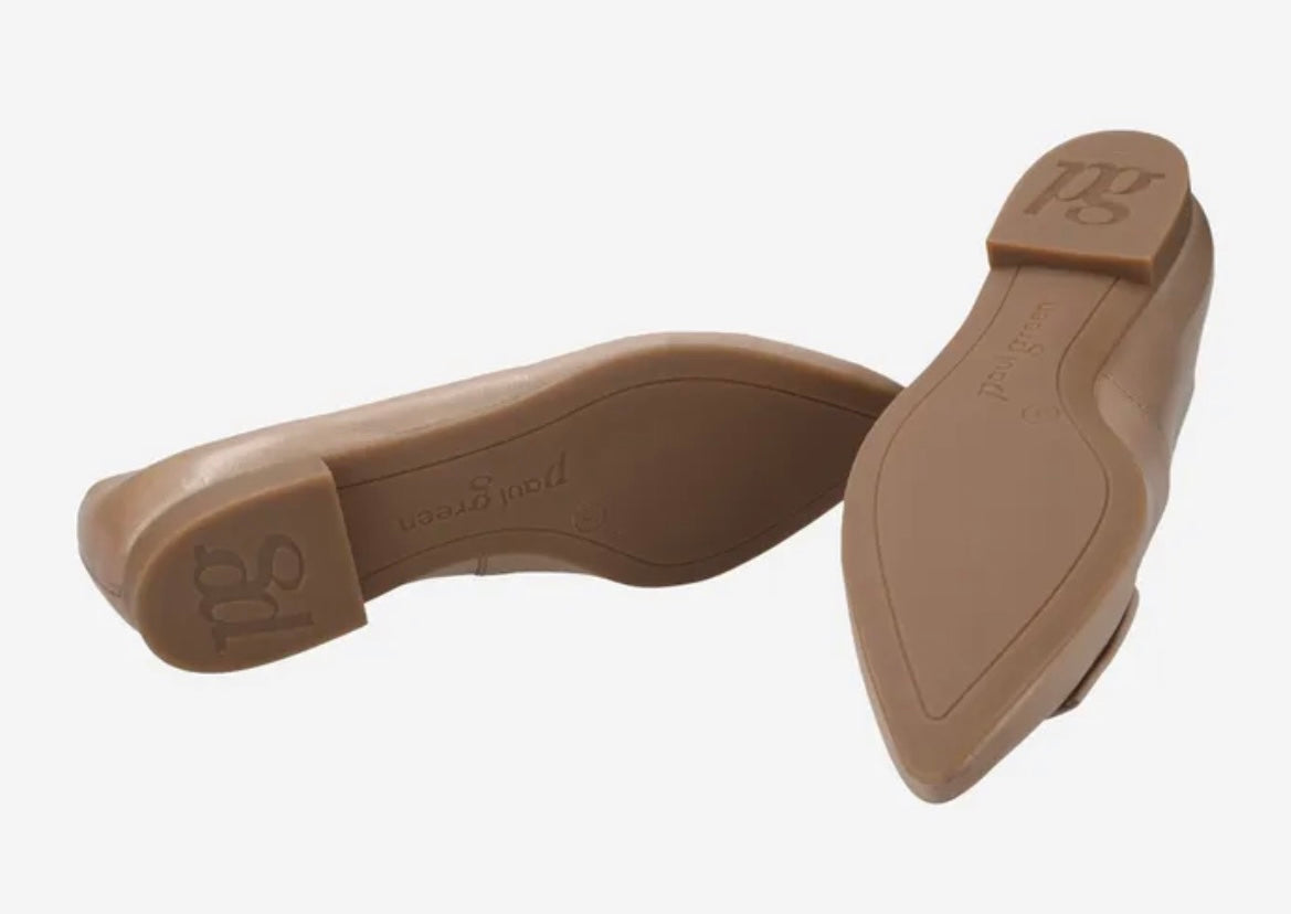 Paul green nude leather ballerinas