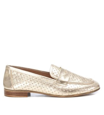 Carmela gold leather loafers