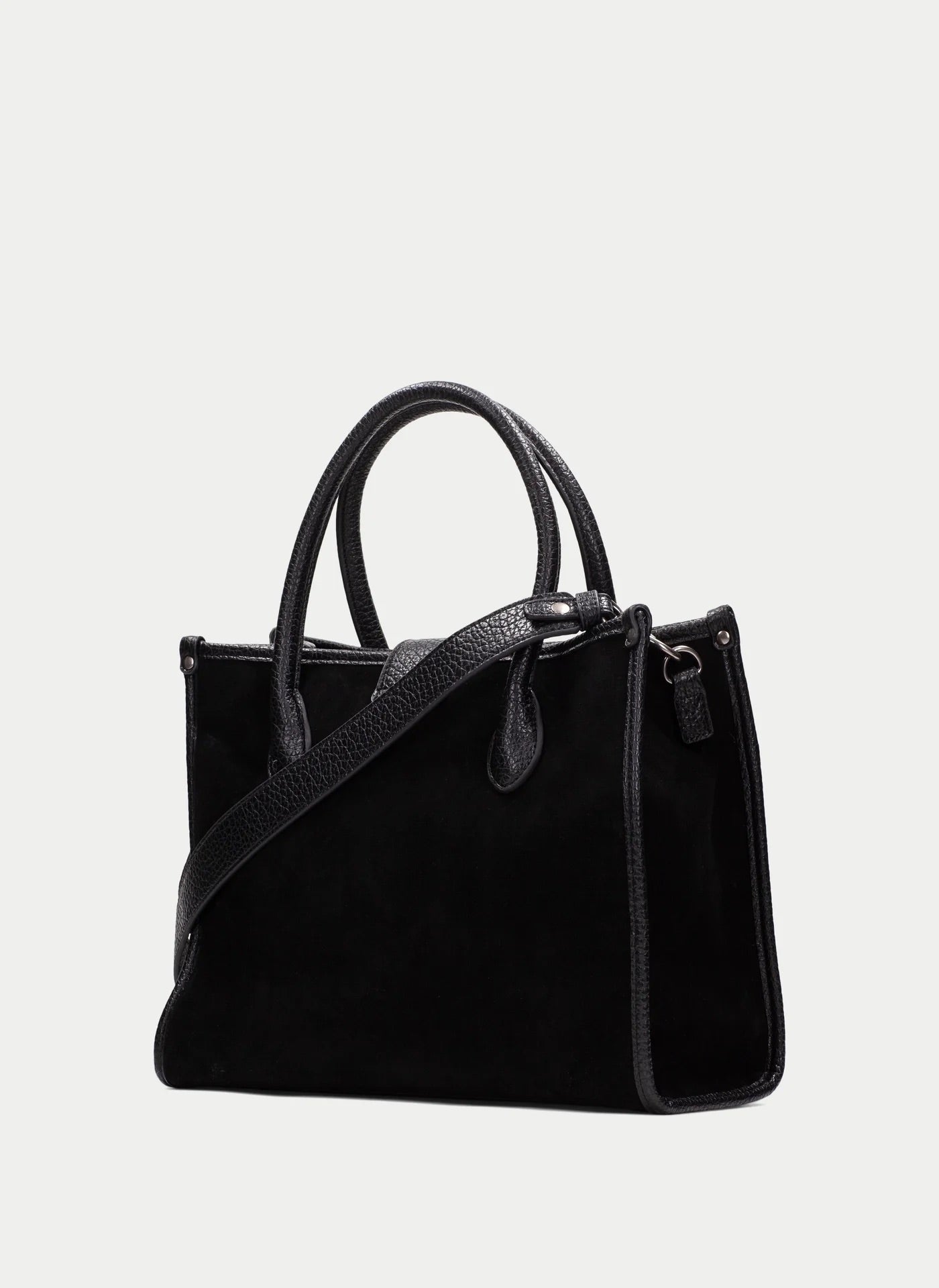 Hispanitas black suede and leather tote bag