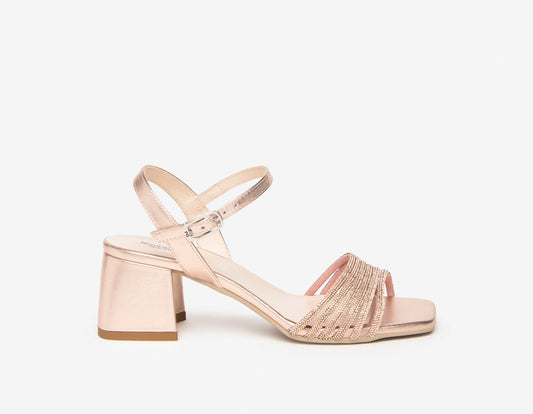 Nerogiardini rose gold leather sandals