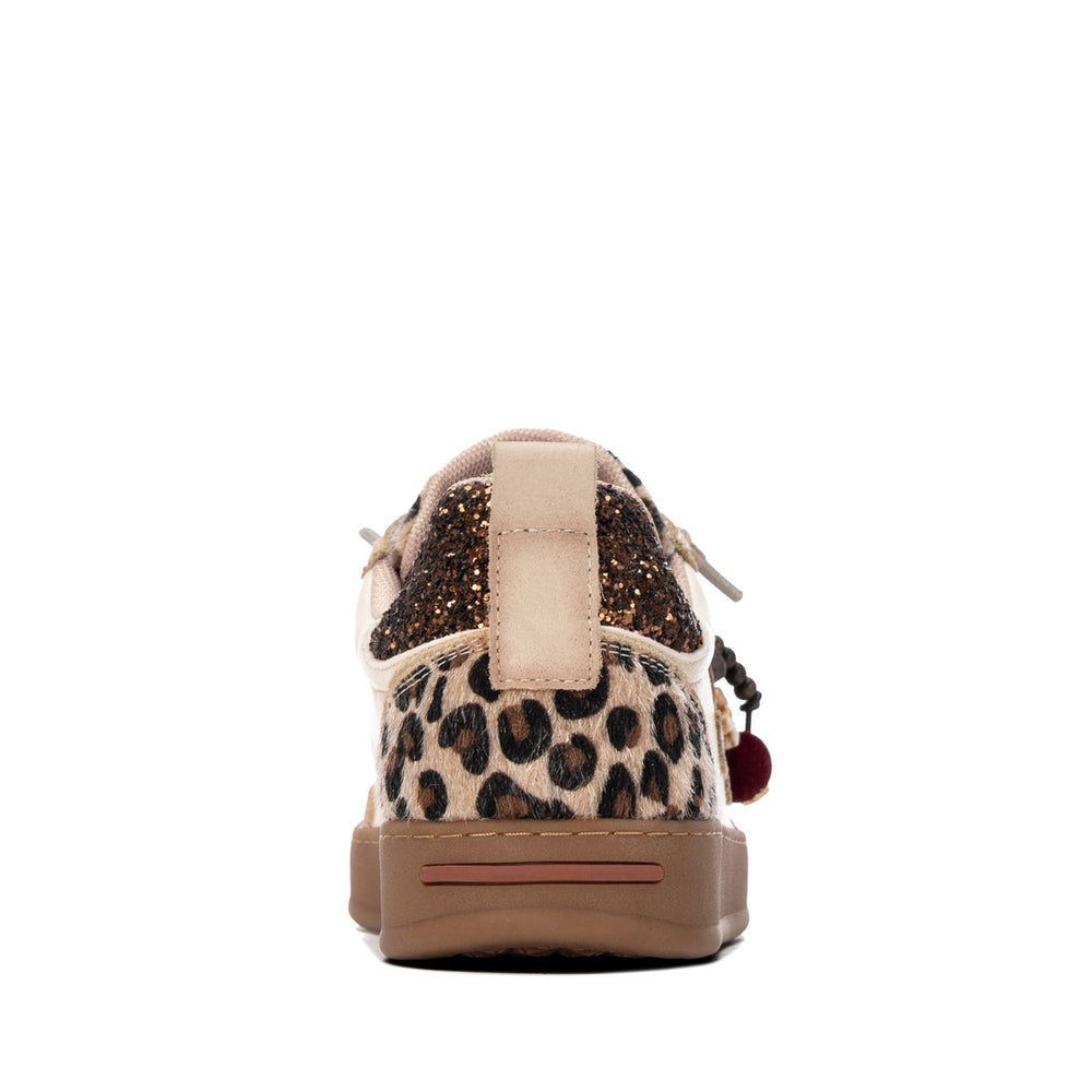 Carmela cream leather and suede sneakers