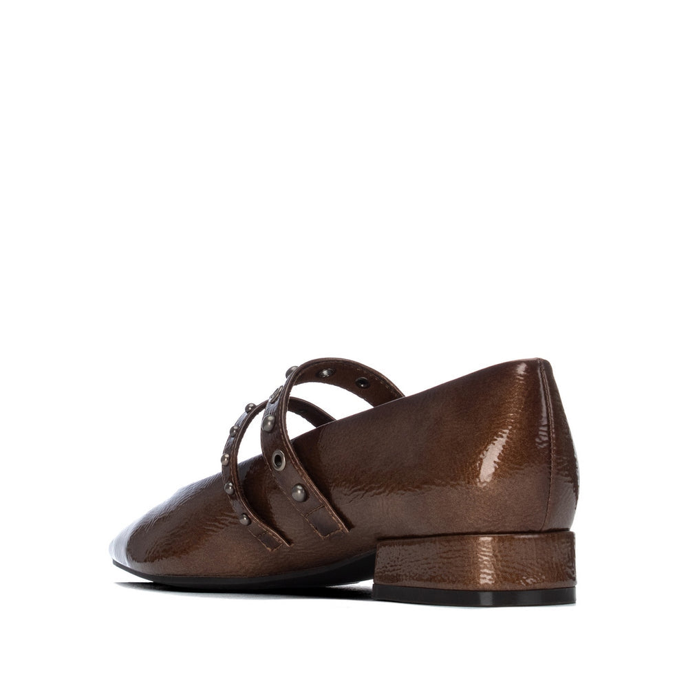 Carmela brown patent Mary Jane shoes