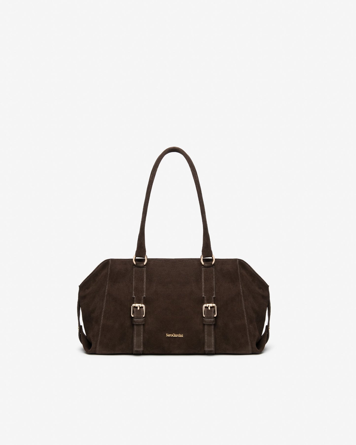 NeroGiardini brown suede leather shoulder bag