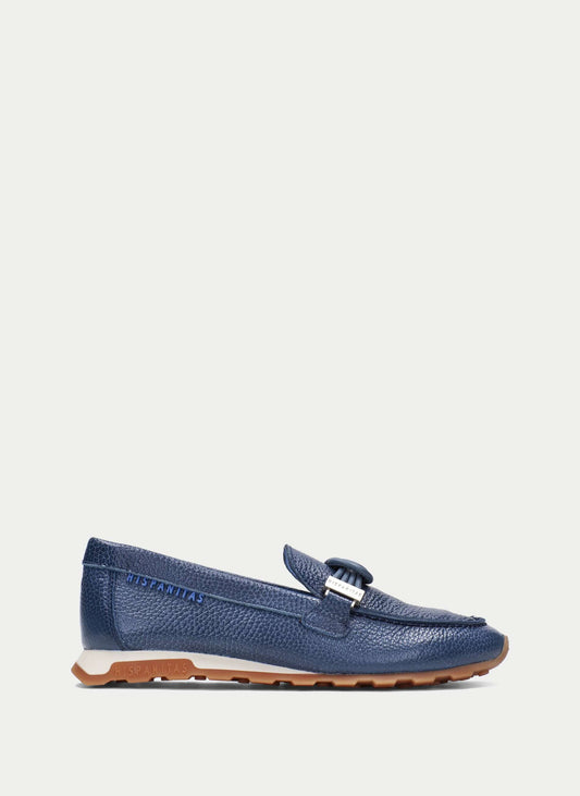 Hispanitas navy retro slip on leather loafers - Melissakshoes