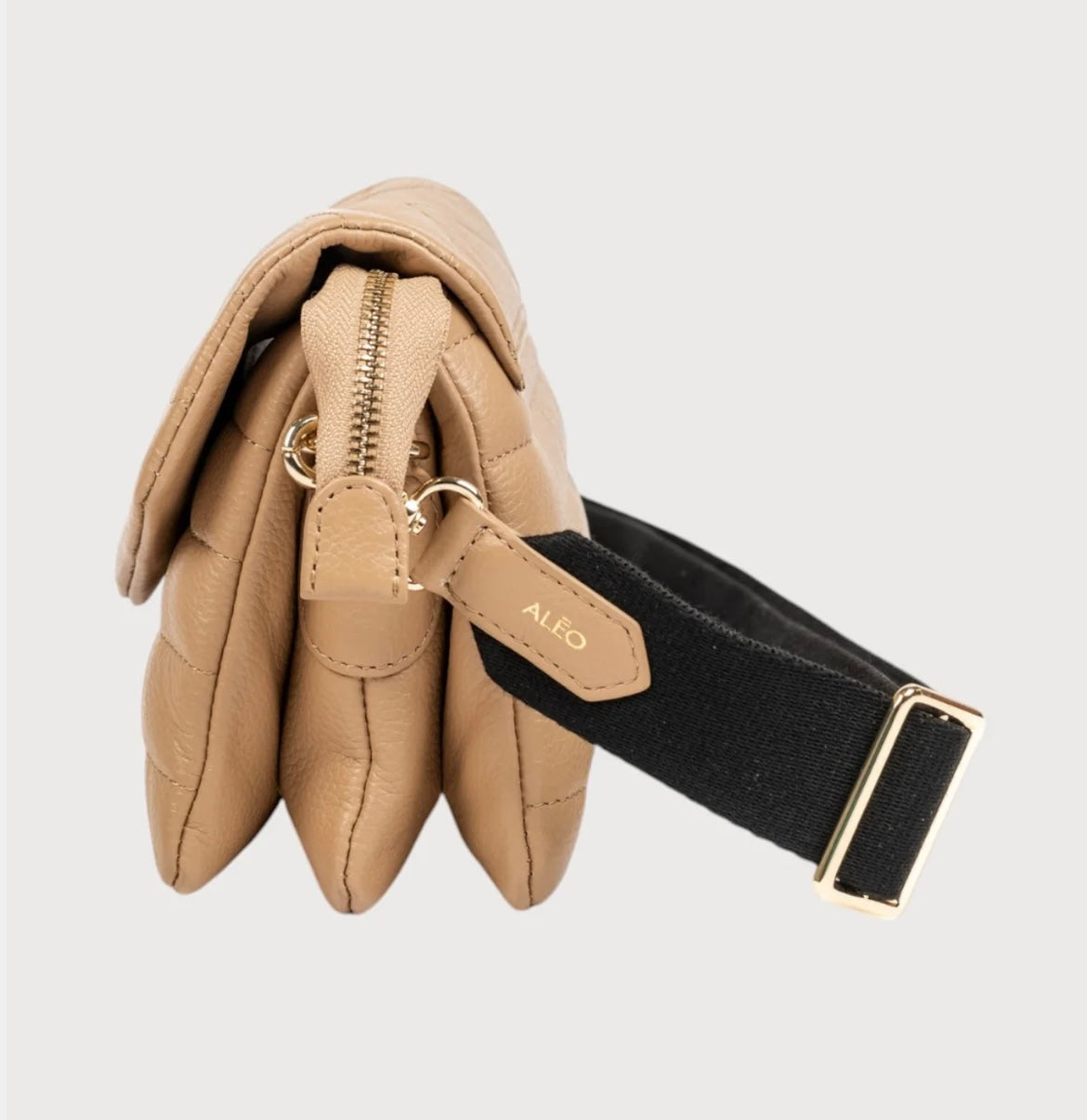 Alēo taupe leather crossbody handbag