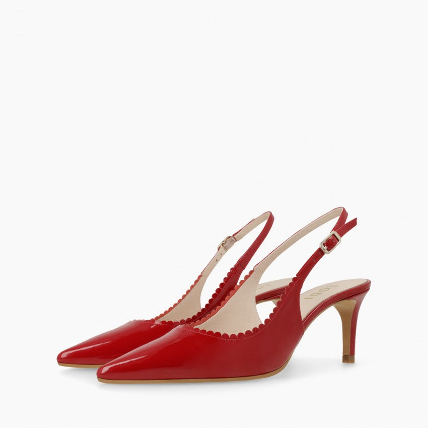 Lodi red patent leather slingback shoes - Melissakshoes