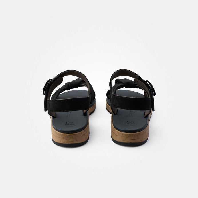 Paul Green black super soft velvet leather sandals - Melissakshoes