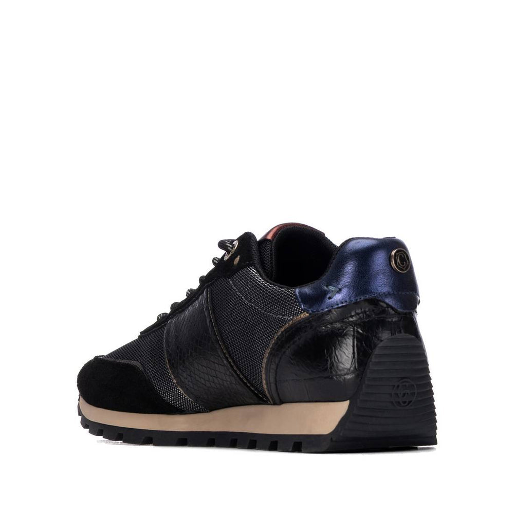 Carmela black leather and suede sneakers