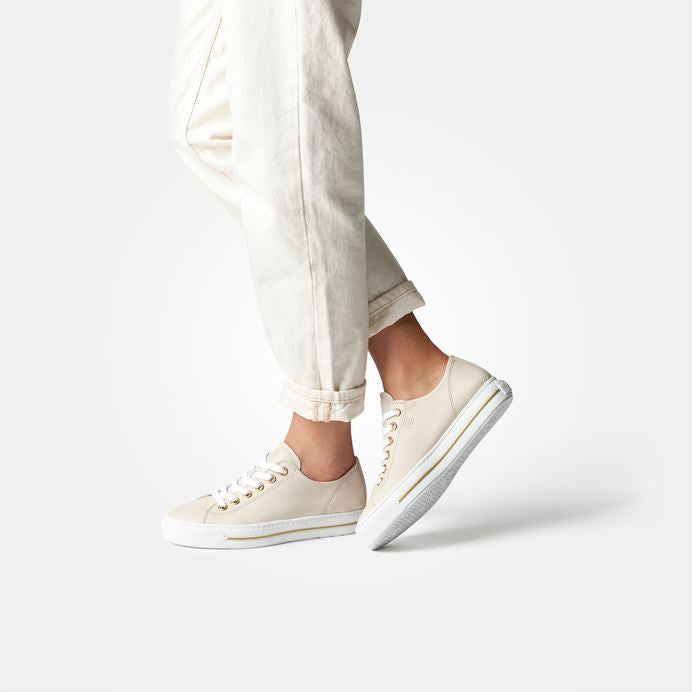 Paul Green beige leather sneakers - Melissakshoes