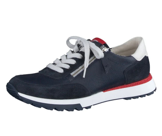 Paul Green Navy leather and suede sneakers