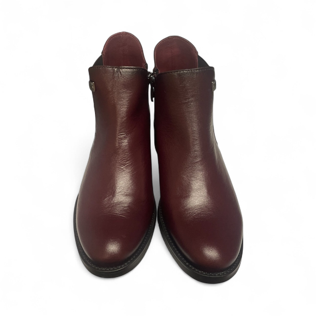 Jose Saenz cherry leather chelsea   ankle boots