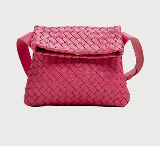 Alēo cherry pink leather crossbody handbag