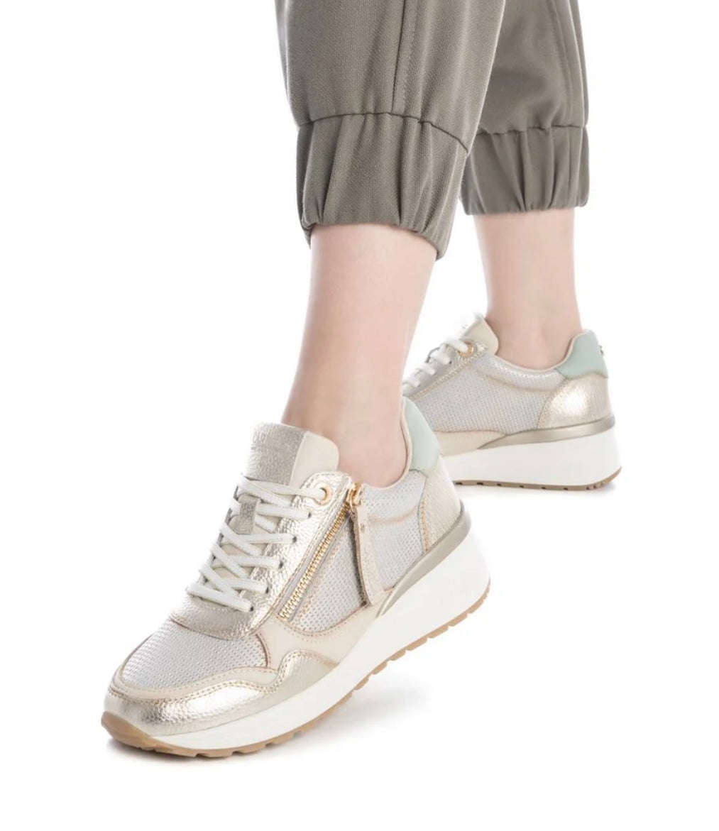 Gold wedge sneaker