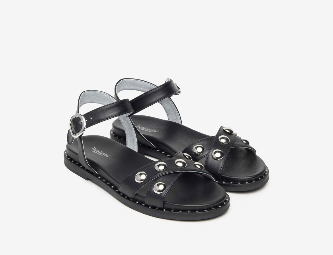 Nerogiardini black leather sandal