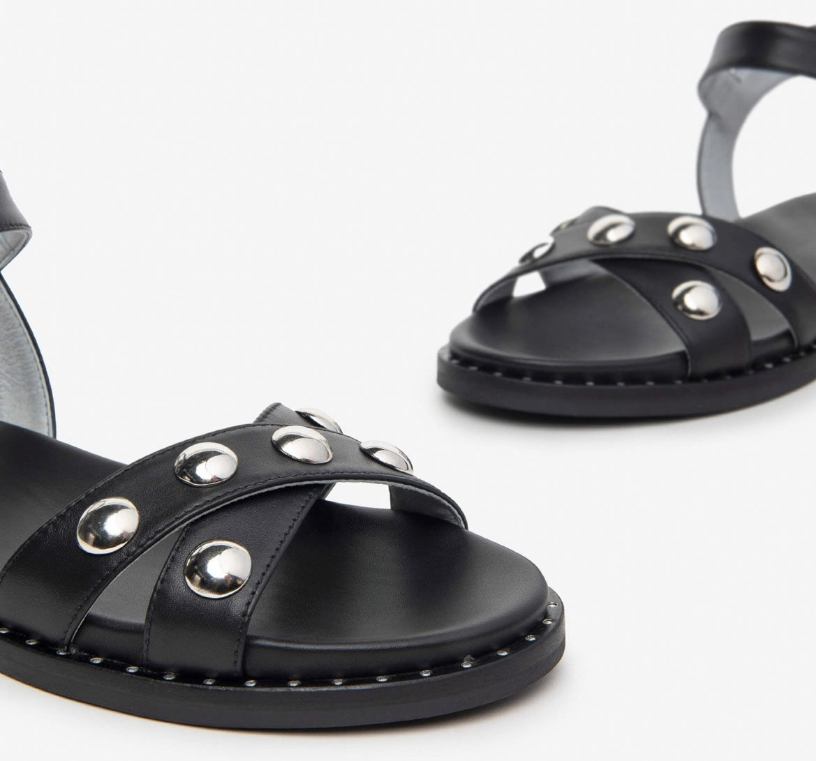 Nerogiardini black leather sandal