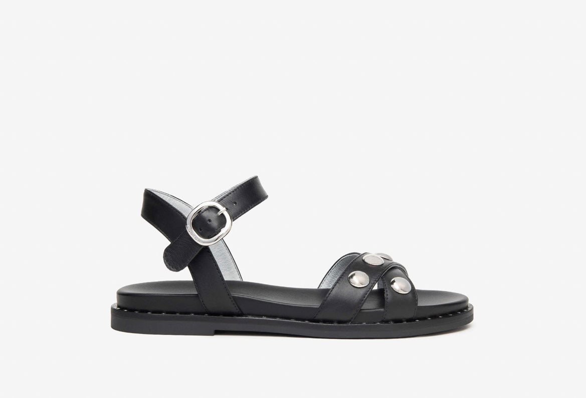 Nerogiardini black leather sandal