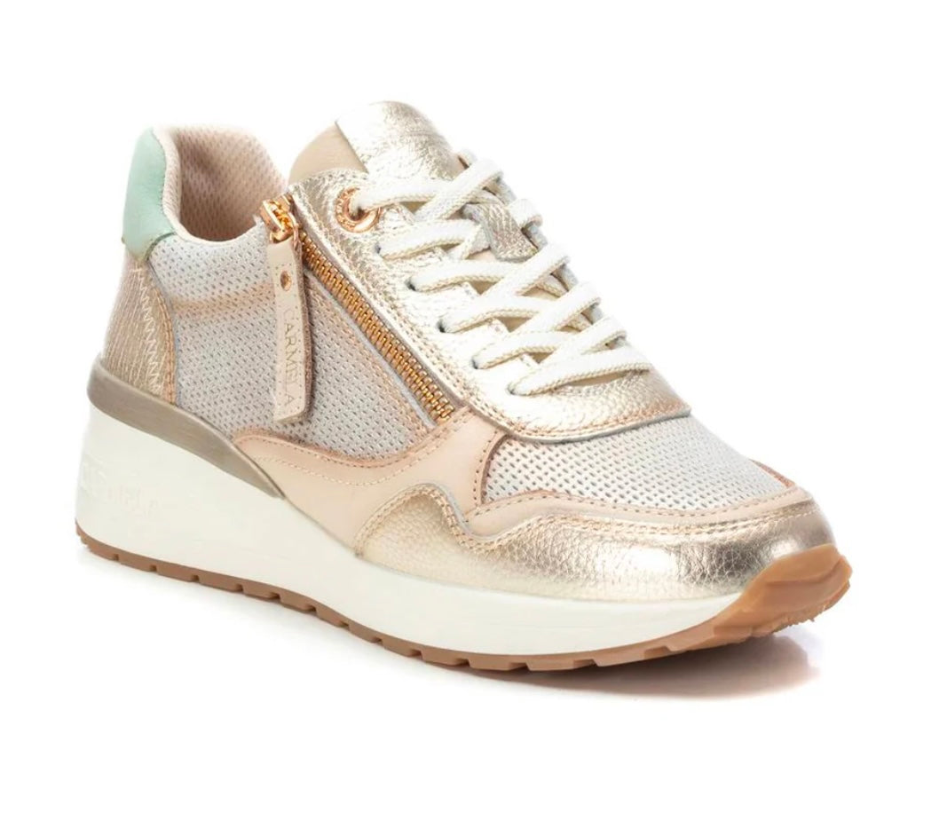 Gold wedge sneaker