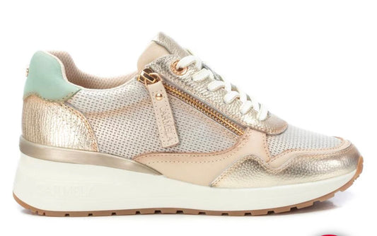 Gold wedge sneaker