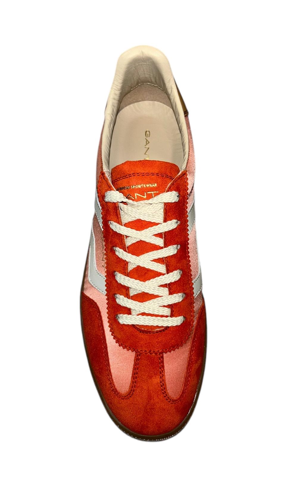 Gant red suede and apricot satin retro sneaker