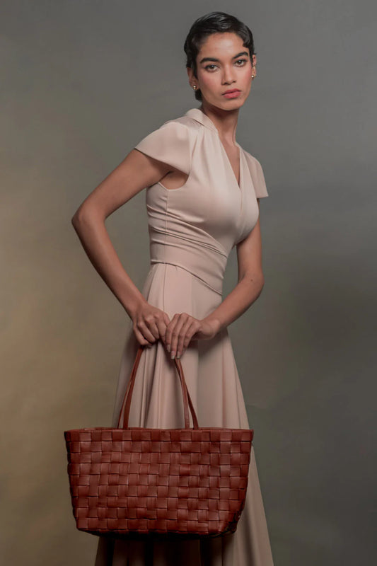 ALĒO Tessa toffee woven shopper