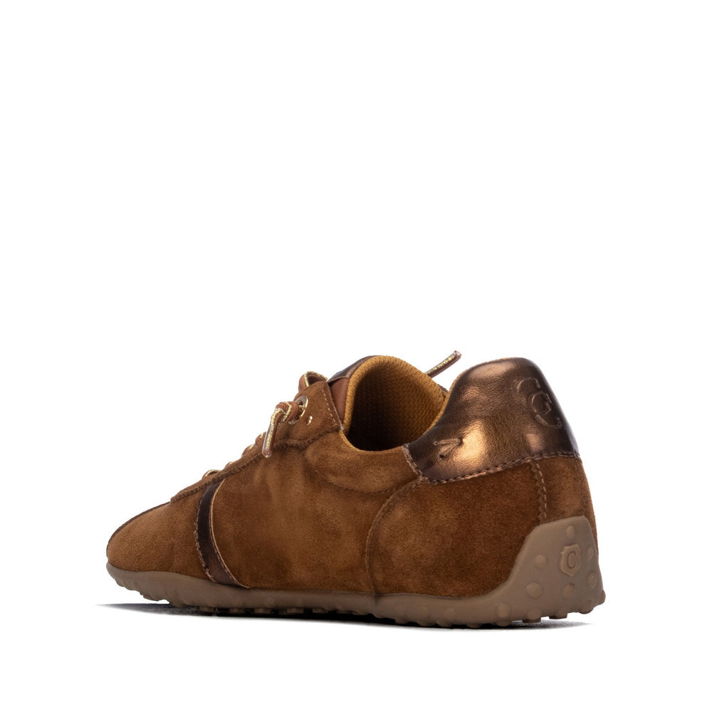 Carmela tan suede slip on sneaker
