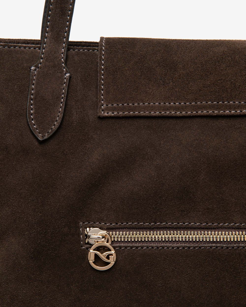 NeroGiardini brown suede leather shopper