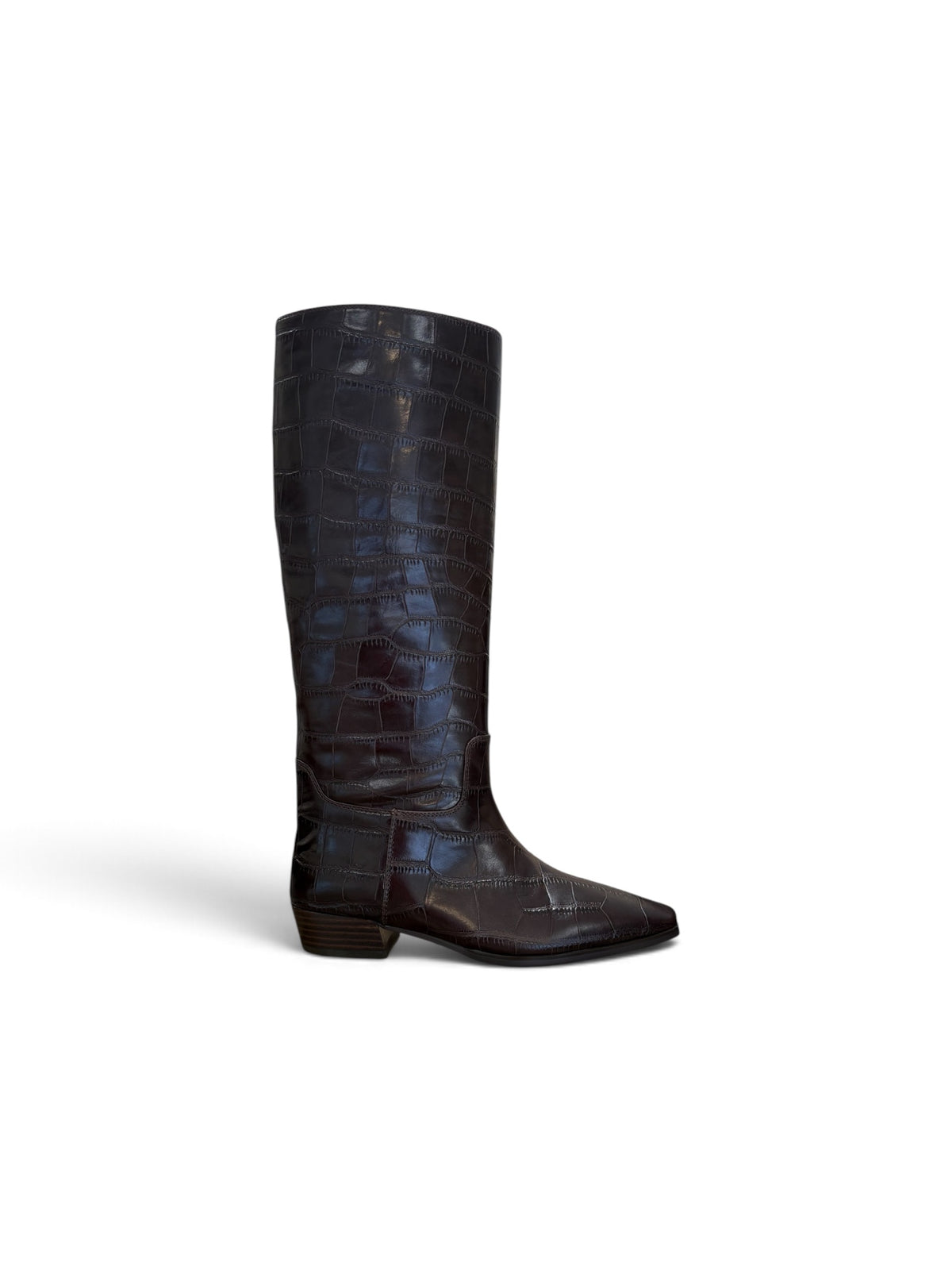 Lodi brown croc knee high