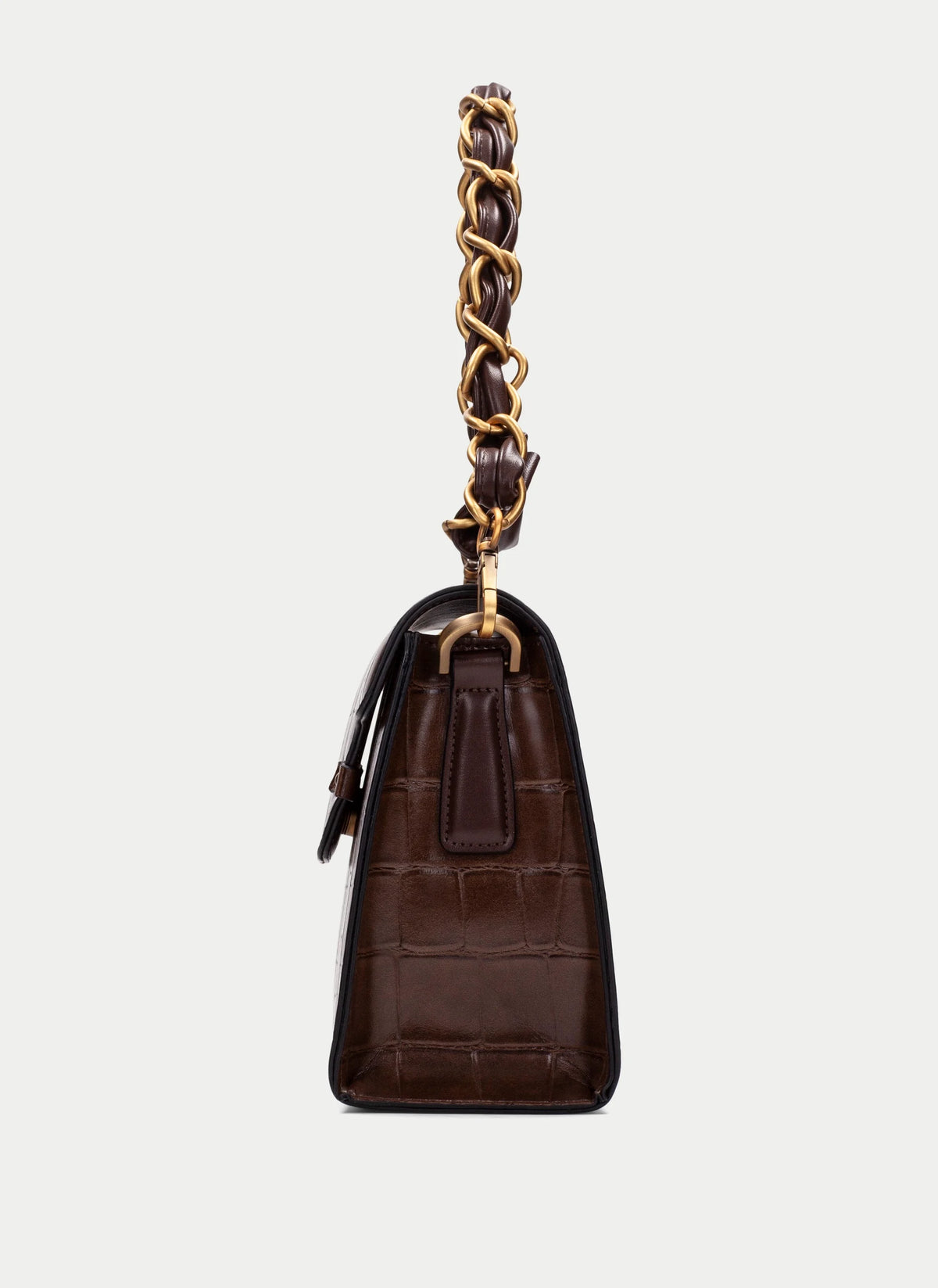 Hispanitas chocolate croc effect handbag